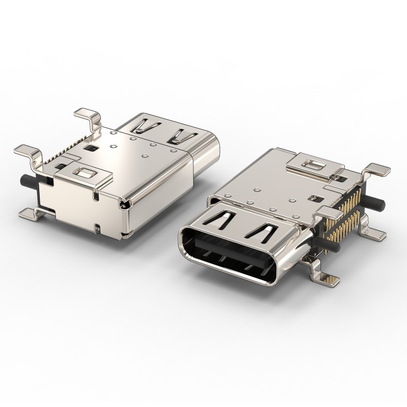 USB 3.1 Type-C 24Pin Side SMT Female Connector with Spring