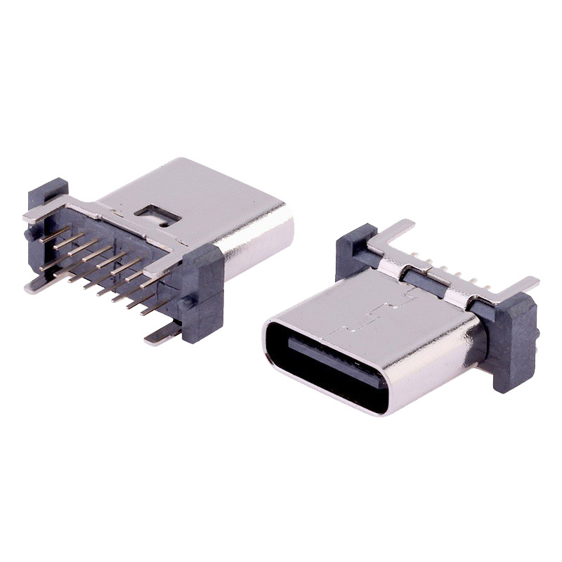 16Pin Straight Through-hole Connector, Length 6.5/8.8/10.5mm, 180° Vertical, 4-Pin with Post & SMT